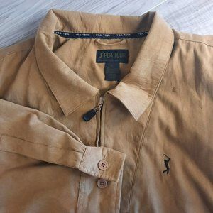 PGA Tour Signature Collection Men's XL Tan Quarter Zip Pullover Jacket